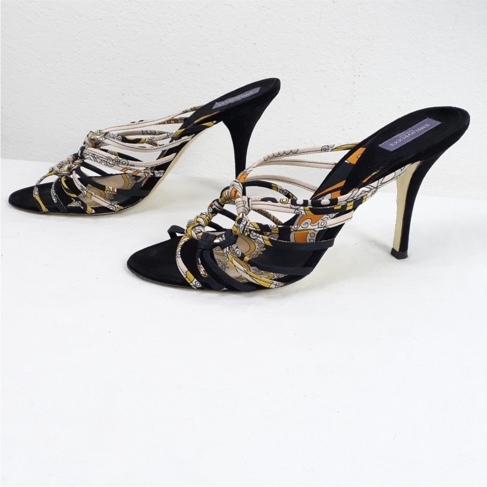 Emilio Pucci Firenze Elegant Black and Gold Women's Heels